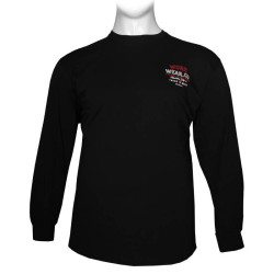 Μπλούζα λαιμόκοψη μακό με ανάγλυφη μεταξοτυπία by Leo collection - Black