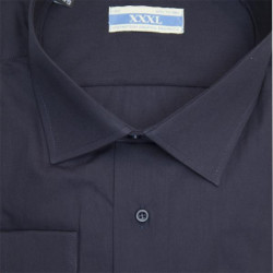 Πουκάμισο μονόχρωμο μακρυμάνικο - ΜΠΛΕ