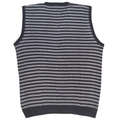 Καζάκα ριγέ μάλλινη με βε - ΜΑΥΡΟ/ΓΚΡΙ