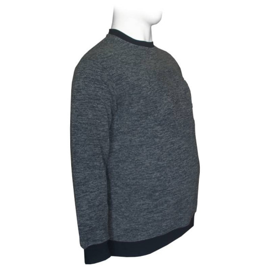 Μακρυμάνικη Μπλούζα Wool Feel με Flock 3D στάμπα της Leo Collection - Blue Denim