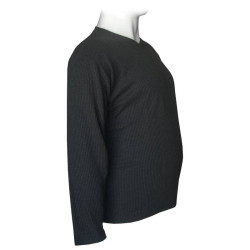 Πλεκτή μπλούζα βε μονόχρωμη - Anthracite