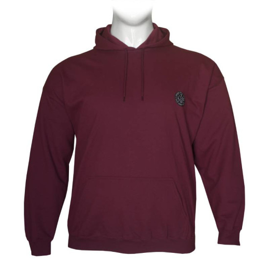 Hoodie φούτερ μονόχρωμο με patch στο στήθος - Maroon