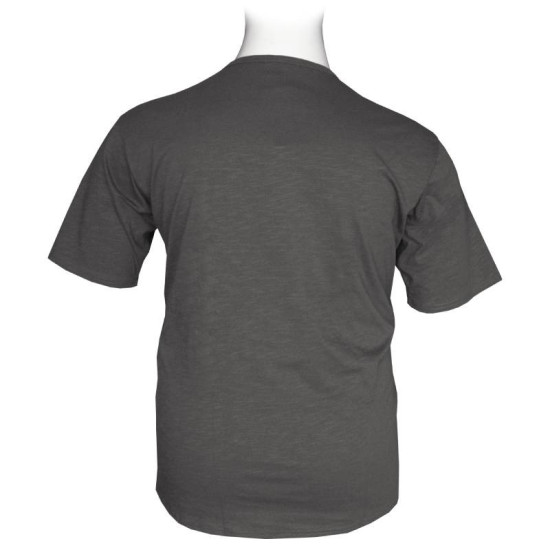 Βαμβακερό t-shirt φλάμα μονόχρωμο τύπου button ve - Ultimate Grey
