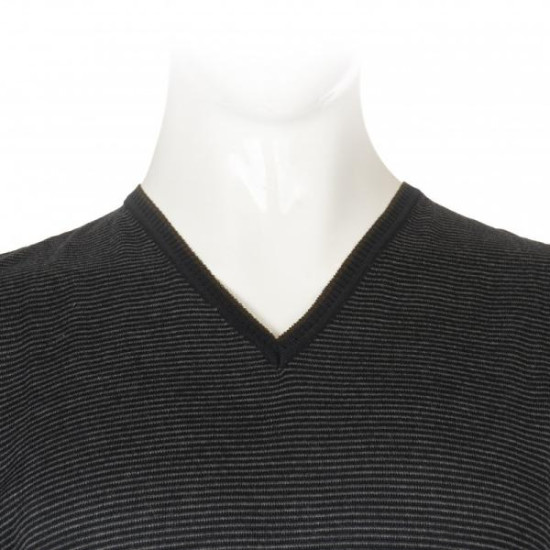 Καζακα πλεκτη ριγε με βε - Navy blue/Grey