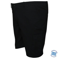 Βερμούδα ελαστική cargo με λάστιχο στο πλάι by L.T.G collection - Black