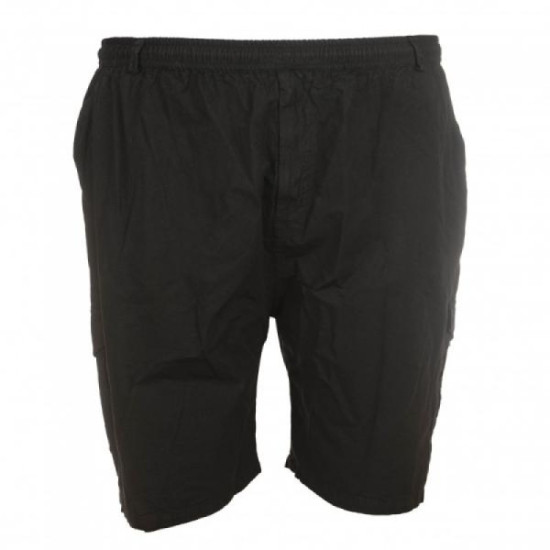 Βαμβακερή βερμούδα τύπου cargo με λάστιχο στη μέση - Black