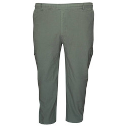 Καλοκαιρινή βαμβακερή παντελόνα μεσαίου καβάλου τυπου cargo με λάστιχο by L.T.G - Khaki