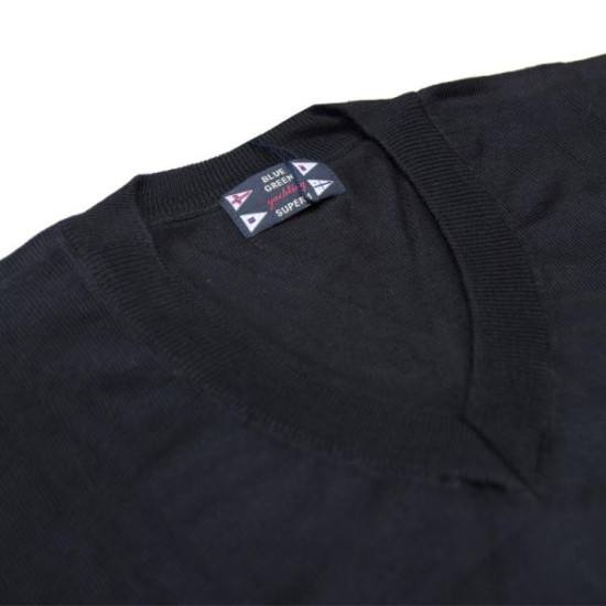 Πλεκτή μπλούζα βε μονόχρωμη - ΜΑΥΡΟ