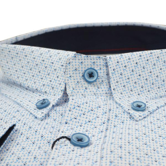 Πουκάμισο king size ελαστικό σχεδιαστό - Chambray Blue/Pale White