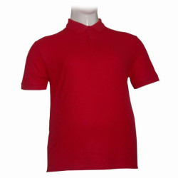 Ελαστικό polo πικέ κοντομάνικο  με ριπ στο μανίκι - ΚΟΚΚΙΝΟ
