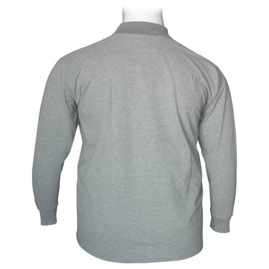 Polo πικέ μονόχρωμη με τσέπη - Grey Melange