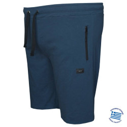 Βερμούδα jersey pennie με patch και φερμουάρ στις τσέπες,της Leo Collection - Indigo blue