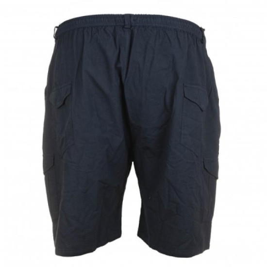 Βαμβακερή βερμούδα τύπου cargo με λάστιχο στη μέση - Dark Blue