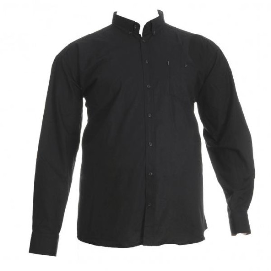 Πουκαμισο μονοχρωμο υπερμεγεθος βαμβακερο με τσεπη - Dark Blue