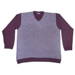 Πλεκτή μπλούζα βε με σχέδιο ζακάρ ψαροκόκκαλο - ΜΠΟΡΝΤΩ Πλεκτή μπλούζα βε με σχέδιο ζακάρ ψαροκόκκαλο - ΜΠΟΡΝΤΩ