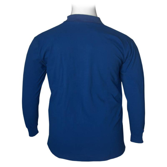 Polo πικέ μονόχρωμη με τσέπη - Blue Sax