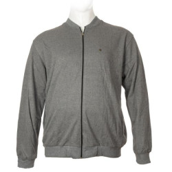 Βαμβακερή ζακέτα wool feel με μεταλλικό  patch - Grey Melange