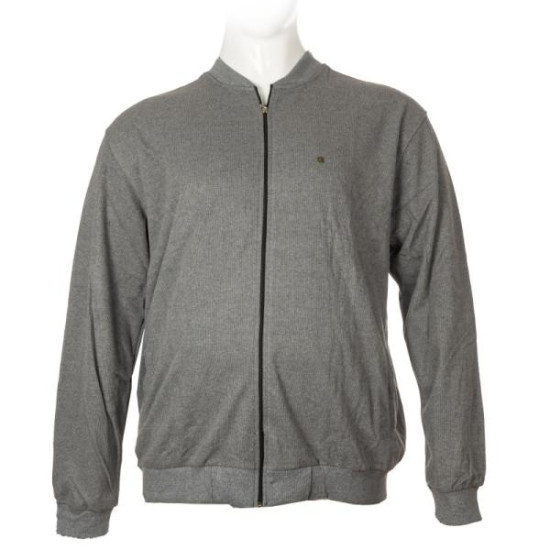 Βαμβακερή ζακέτα wool feel με μεταλλικό  patch - Grey Melange