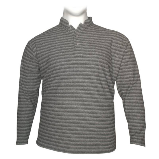 Πιτζάμα τρίκουμπη με ρίγα by LTG - Coal Black/Grey