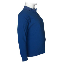 Polo πικέ μονόχρωμη με τσέπη - Blue Sax