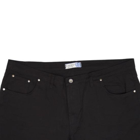 Χειμερινό καπαρτινέ ελαστικό παντελόνι - ΜΑΥΡΟ