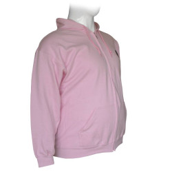 Ζακέτα φούτερ δίκλωνη με κουκούλα και patch - Light Pink Ζακέτα φούτερ δίκλωνη με κουκούλα και patch - Light Pink