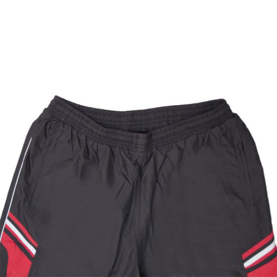 Μαγιό βερμούδα τριών τετάρτων με ρίγα και κεντητές λεπτομέρειες - ΜΑΥΡΟ