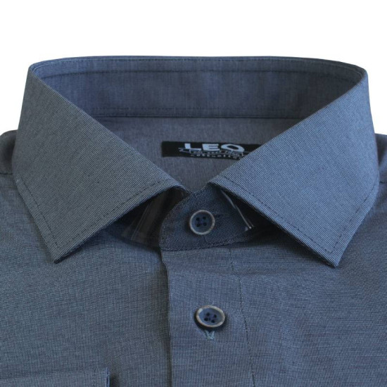 Πουκάμισο Fil-a-Fil μονόχρωμο γαλλικής ραφής & ελληνικής κατασκευής της Leo Collection - Raf