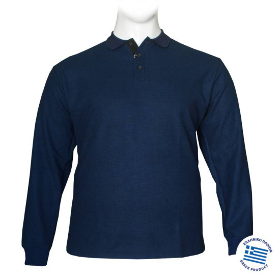 Polo μπλούζα από βαρύπλακο jersey ύφασμα,