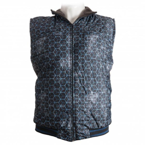 Γιλέκο καπιτονέ αντιανεμικό με στάμπα - Grey /Blue sax