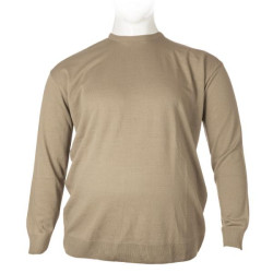 Μπλούζα πλεκτή μονόχρωμη λαιμόκοψη - Beige