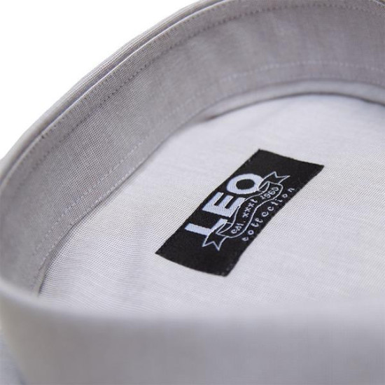 Πουκάμισο Fil-a-Fil μονόχρωμο γαλλικής ραφής & ελληνικής κατασκευής της Leo Collection - ΜΠΕΖ