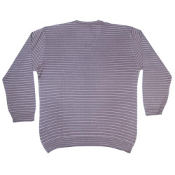 Πλεκτή μπλούζα ριγέ με βε - ΚΑΦΕ/ΜΠΕΖ