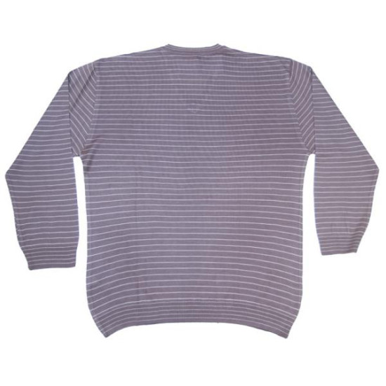 Πλεκτή μπλούζα ριγέ με βε - ΚΑΦΕ/ΜΠΕΖ