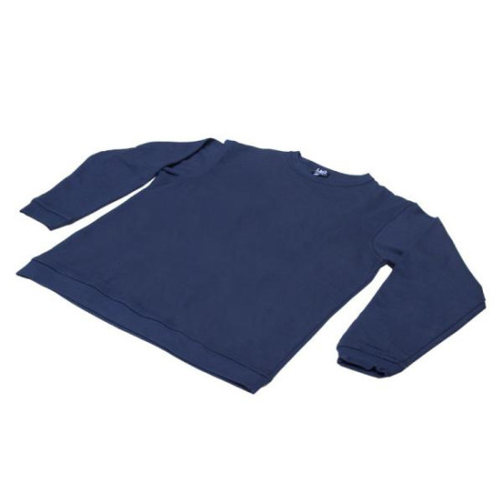 Συνδυαστική προσφορά μπλούζας φούτερ λαιμόκοψη μονόχρωμη - ΜΠΛΕ