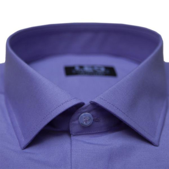 Πουκάμισο Fil-a-Fil μονόχρωμο γαλλικής ραφής & ελληνικής κατασκευής της Leo Collection - Light Violet