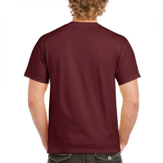 Μονόχρωμο βαμβακερό t-shirt - Maroon