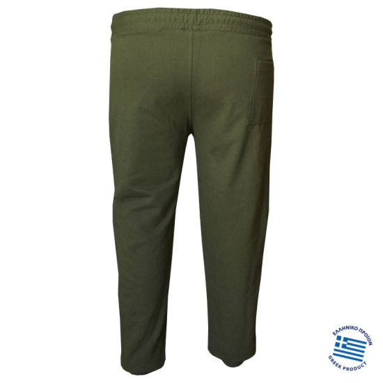 Φούτερ παντελόνι φόρμας με Patch και λάστιχο στον αστράγαλο,της Leo Collection - Dark Olive Green