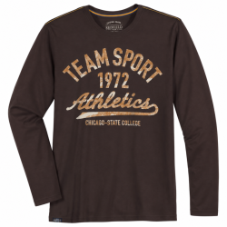 King size μακό pennie μακρυμάνικη μπλούζα Team Sport ,της Redfield - Coffee Brown King size μακό pennie μακρυμάνικη μπλούζα Team Sport ,της Redfield - Coffee Brown