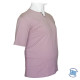 Βαμβακερό t-shirt φλάμα μονόχρωμο τύπου button ve,by LTG - Light Plum