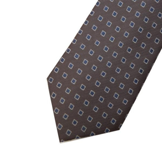 Ανδρική γραβάτα σχεδιαστή - Tobacco Brown/Blue