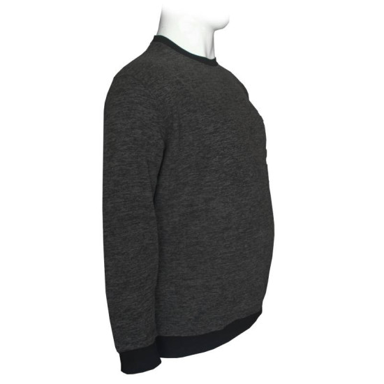 Μακρυμάνικη Μπλούζα Wool Feel με Flock 3D στάμπα της Leo Collection - Black Μακρυμάνικη Μπλούζα Wool Feel με Flock 3D στάμπα της Leo Collection - Black