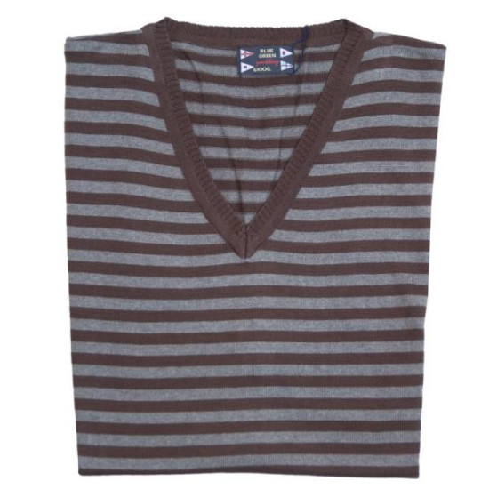 Καζάκα ριγέ μάλλινη με βε - ΓΚΡΙ/ΚΑΦΕ