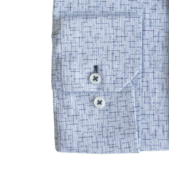 Πουκάμισο μακρυμάνικο ελαστικό με μικροσχέδιο - Light Blue Πουκάμισο μακρυμάνικο ελαστικό με μικροσχέδιο - Light Blue