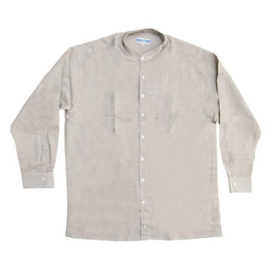 Μάο πουκαμίσα λινή - ΧΑΚΙ Μάο πουκαμίσα λινή - ΧΑΚΙ