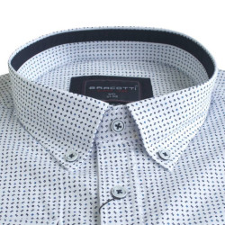 Πουκάμισο μακρυμάνικο ελαστικό με μικροσχέδιο - White