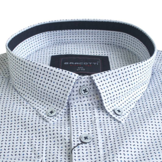 Πουκάμισο μακρυμάνικο ελαστικό με μικροσχέδιο - White