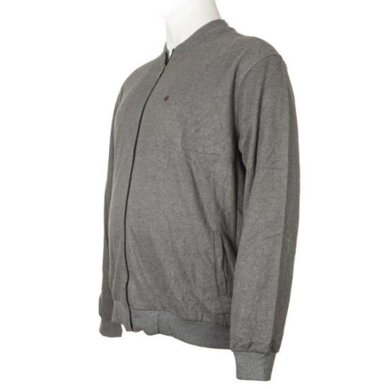 Βαμβακερή ζακέτα wool feel με μεταλλικό  patch - Grey Melange