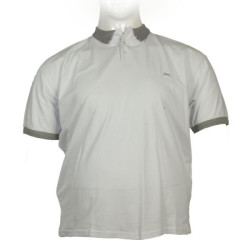 Polo πικέ ελαστικό κοντομάνικο με κεντητές λεπτομέρειες - White