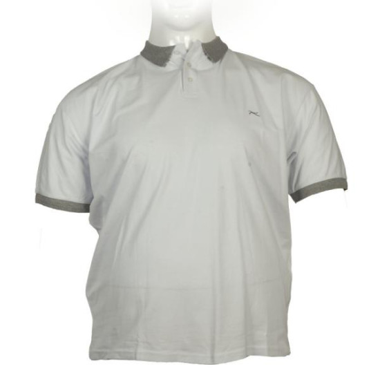 Polo πικέ ελαστικό κοντομάνικο με κεντητές λεπτομέρειες - White